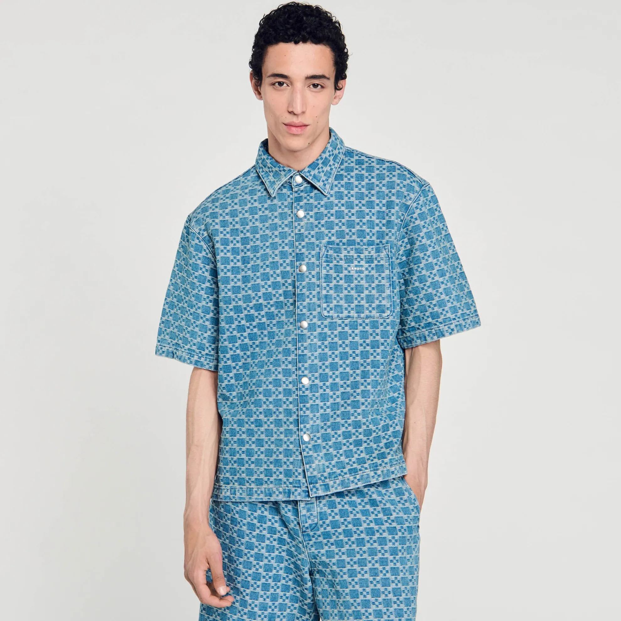 Square Cross Denim Overhemd