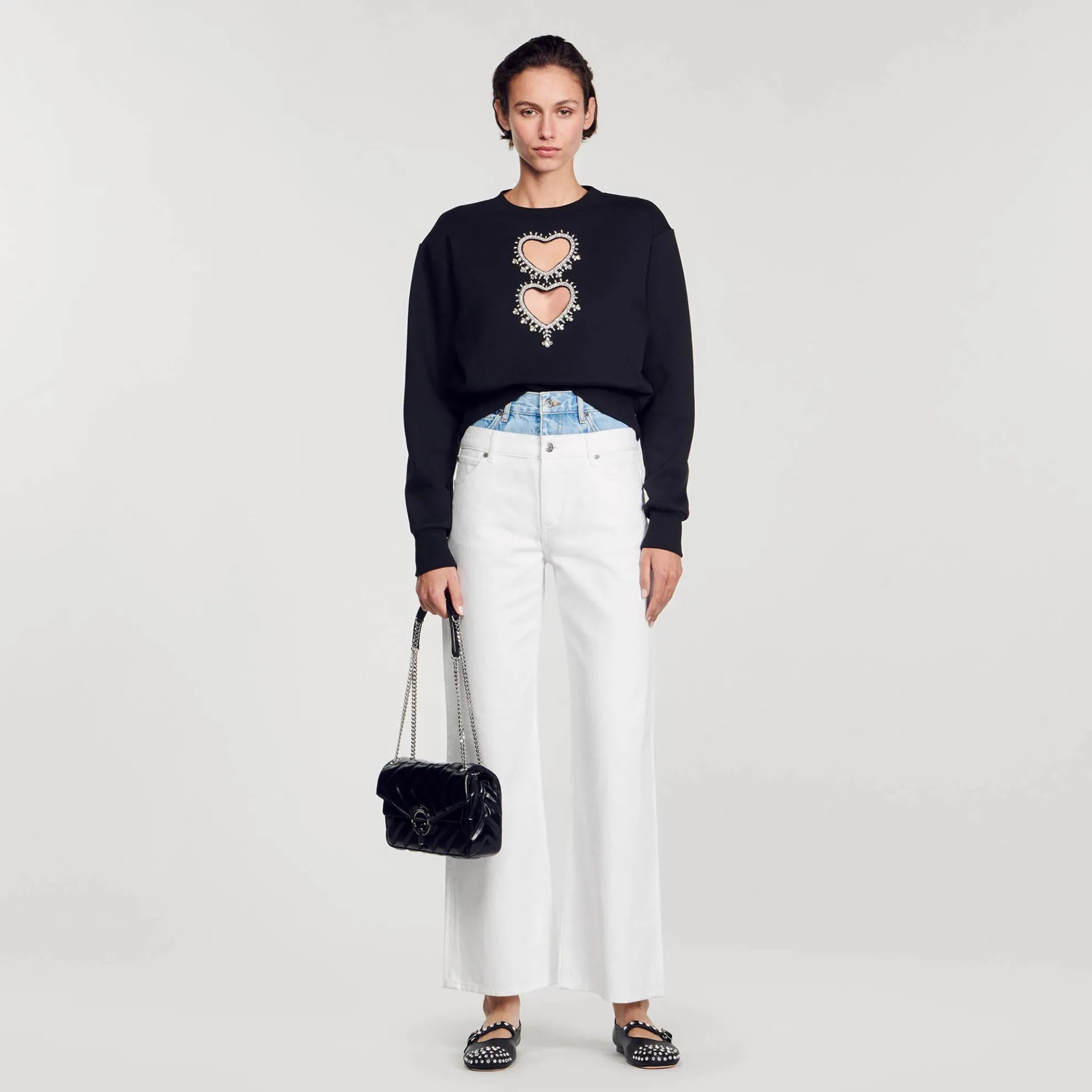 Sweatshirt Hartjes Met Stras