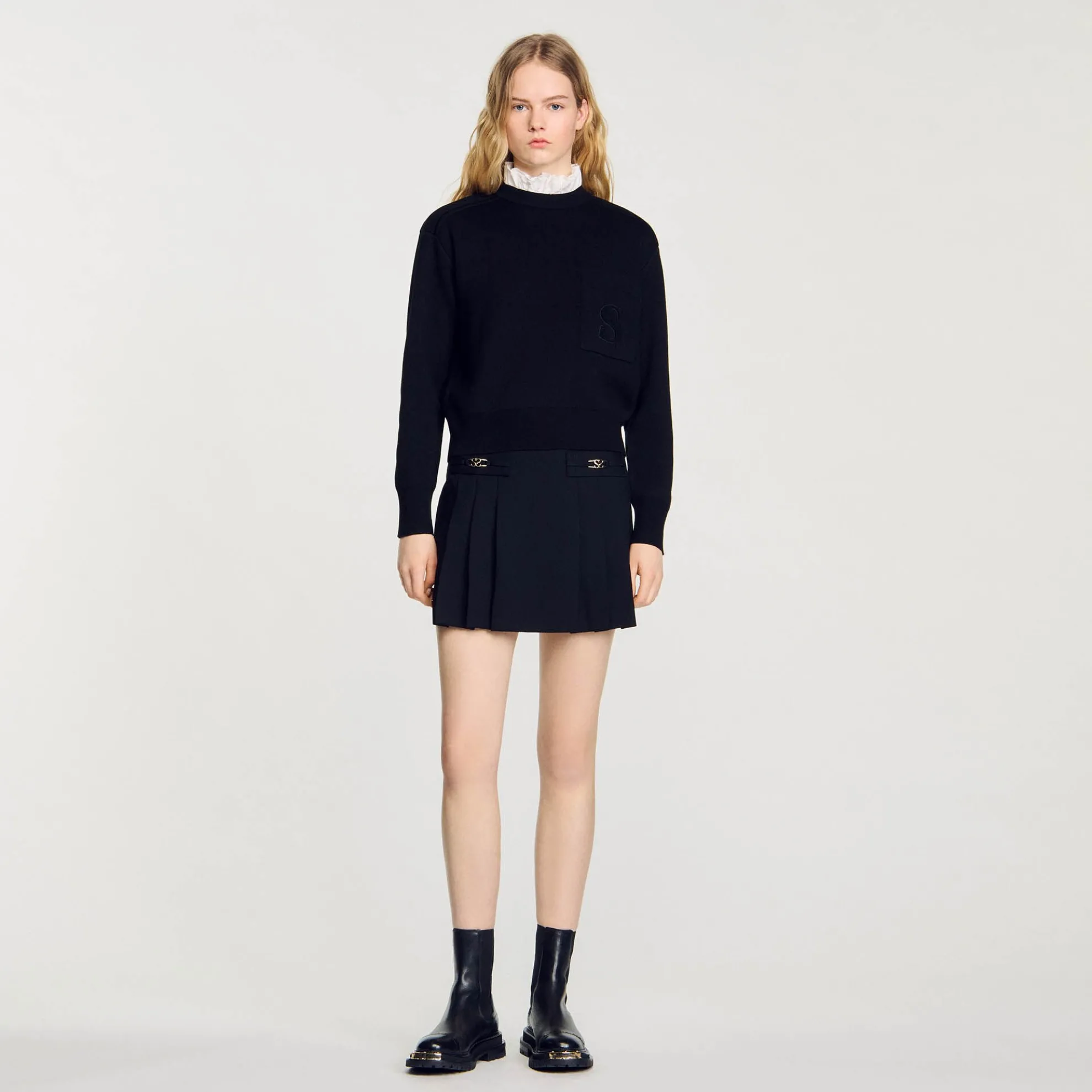 Tricot Trui Met Opstaande Kraag