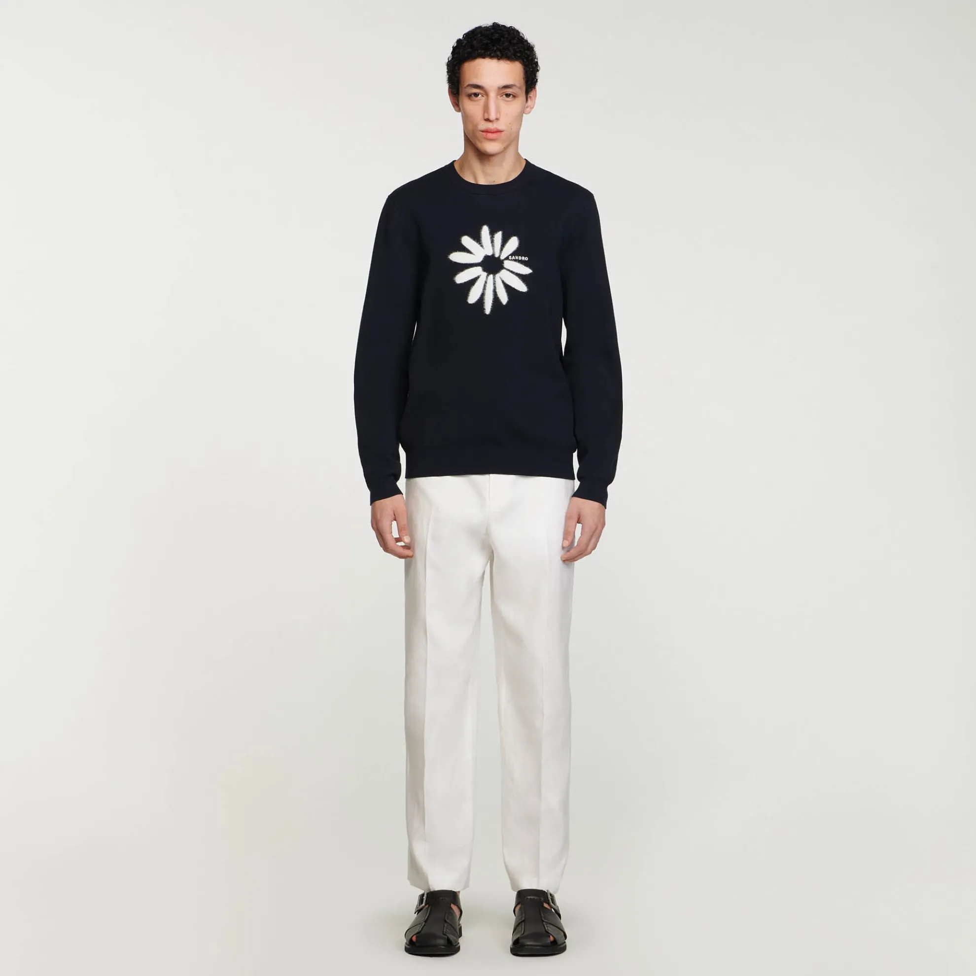 Trui Jacquard Met Bloemmotief