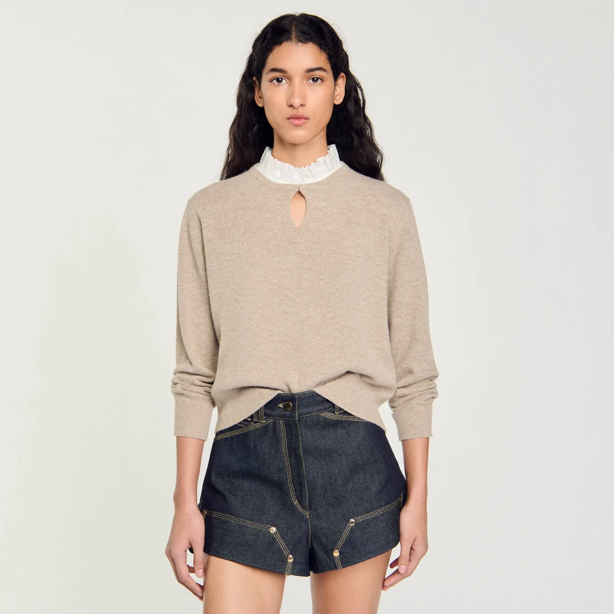 Trui Van Wol En Kasjmier Met Volants