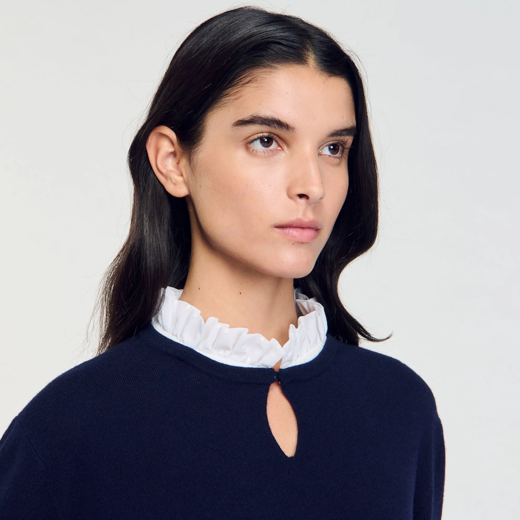 Trui Van Wol En Kasjmier Met Volants