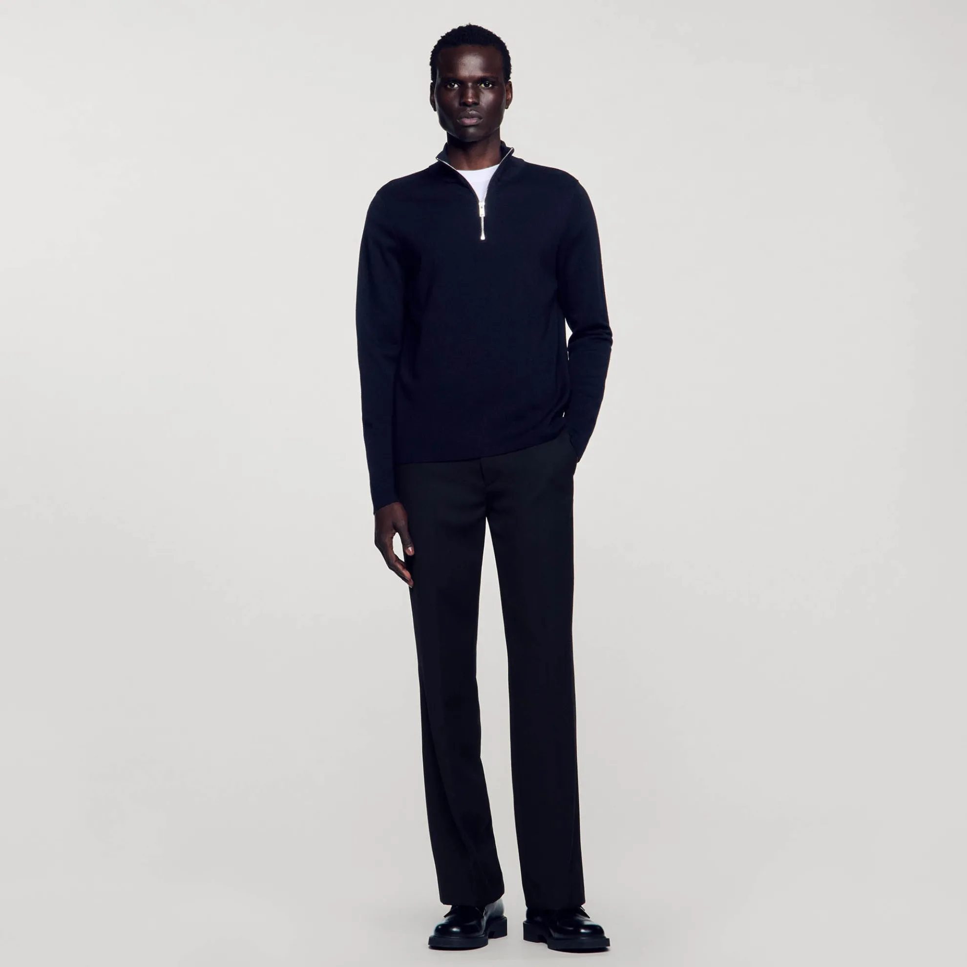 Trui Wol Met Ritskraag