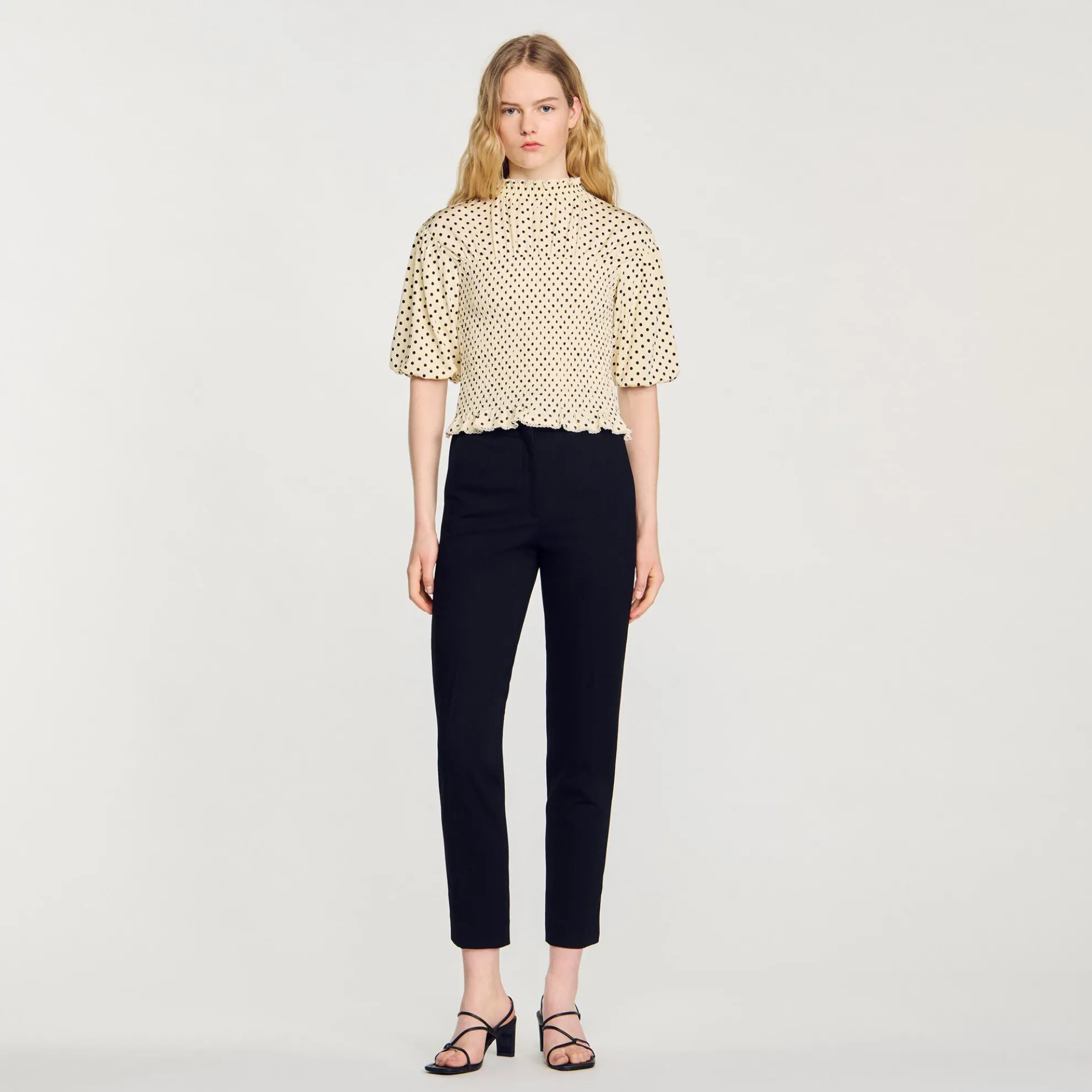 T-shirt Gesmokt Met Stippen