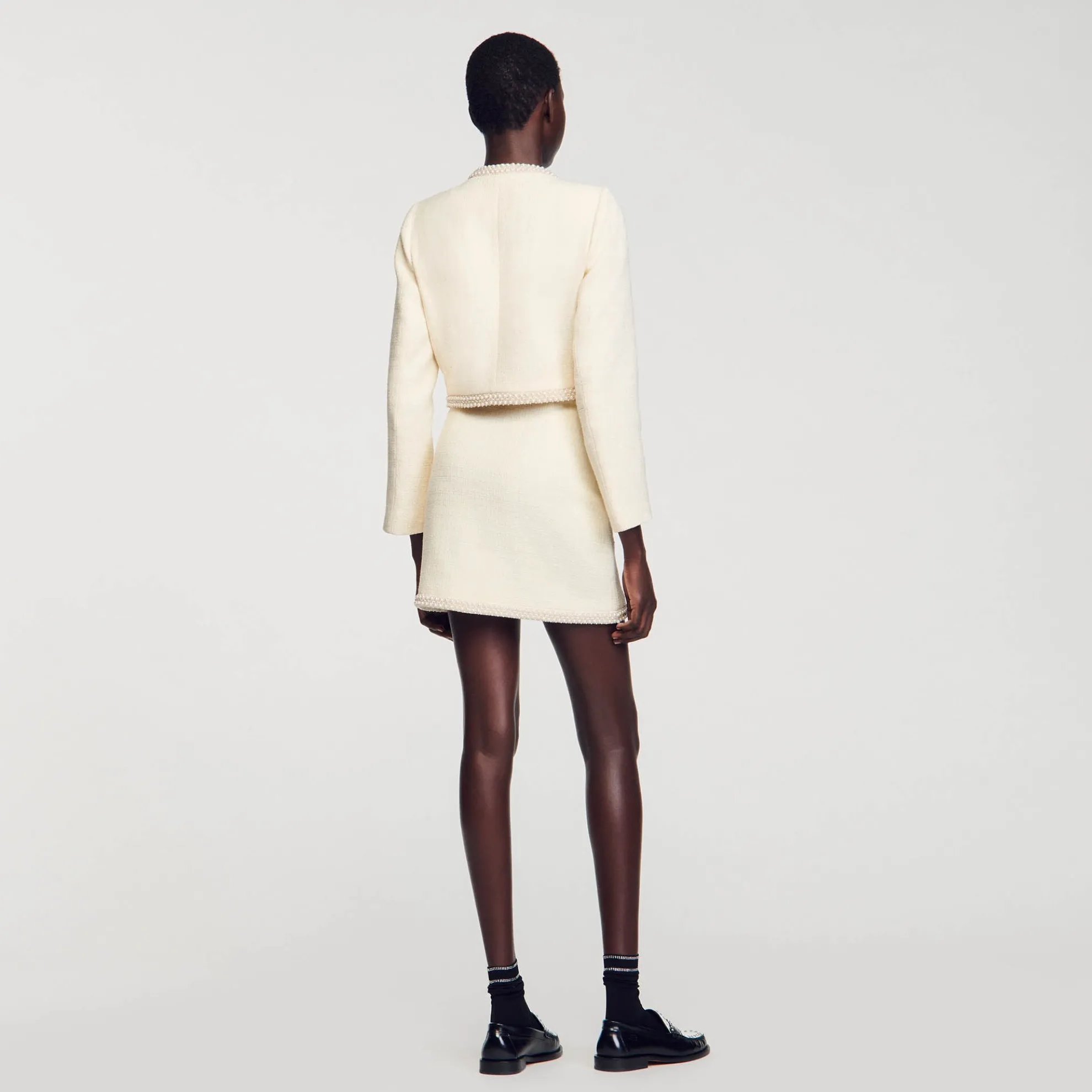 Tweed Rok Met Parels