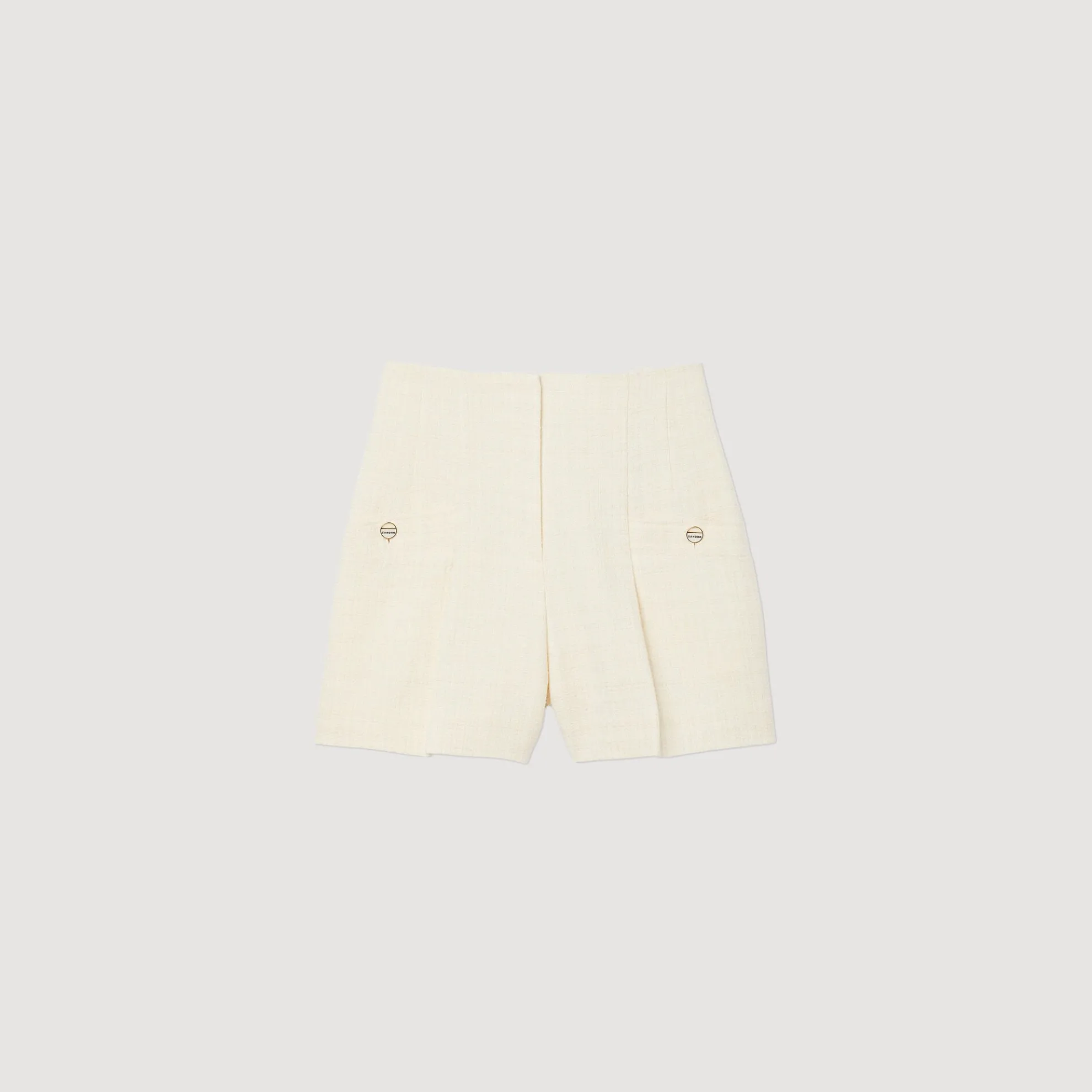 Tweed Short Met Hoge Taille