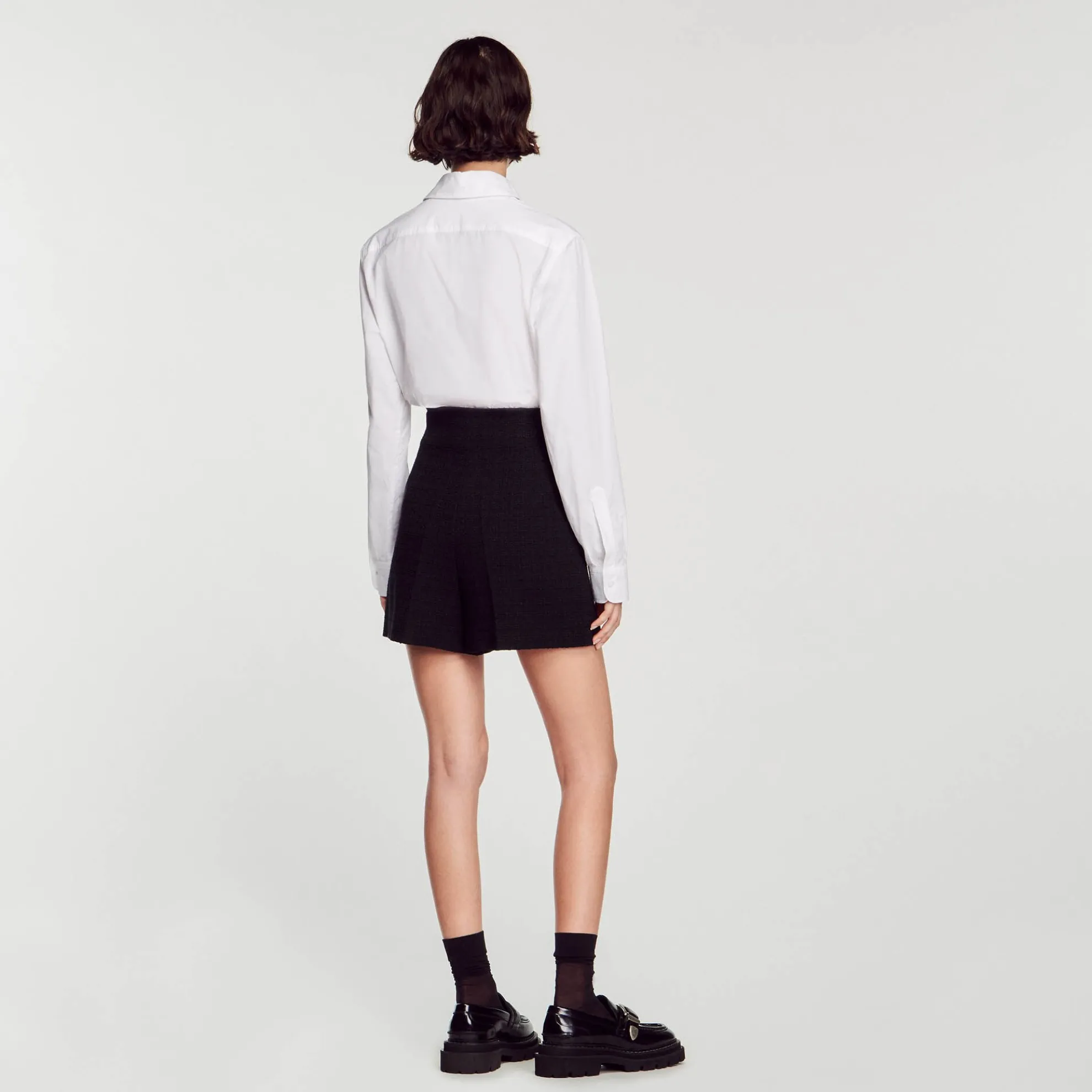 Tweed Short Met Hoge Taille