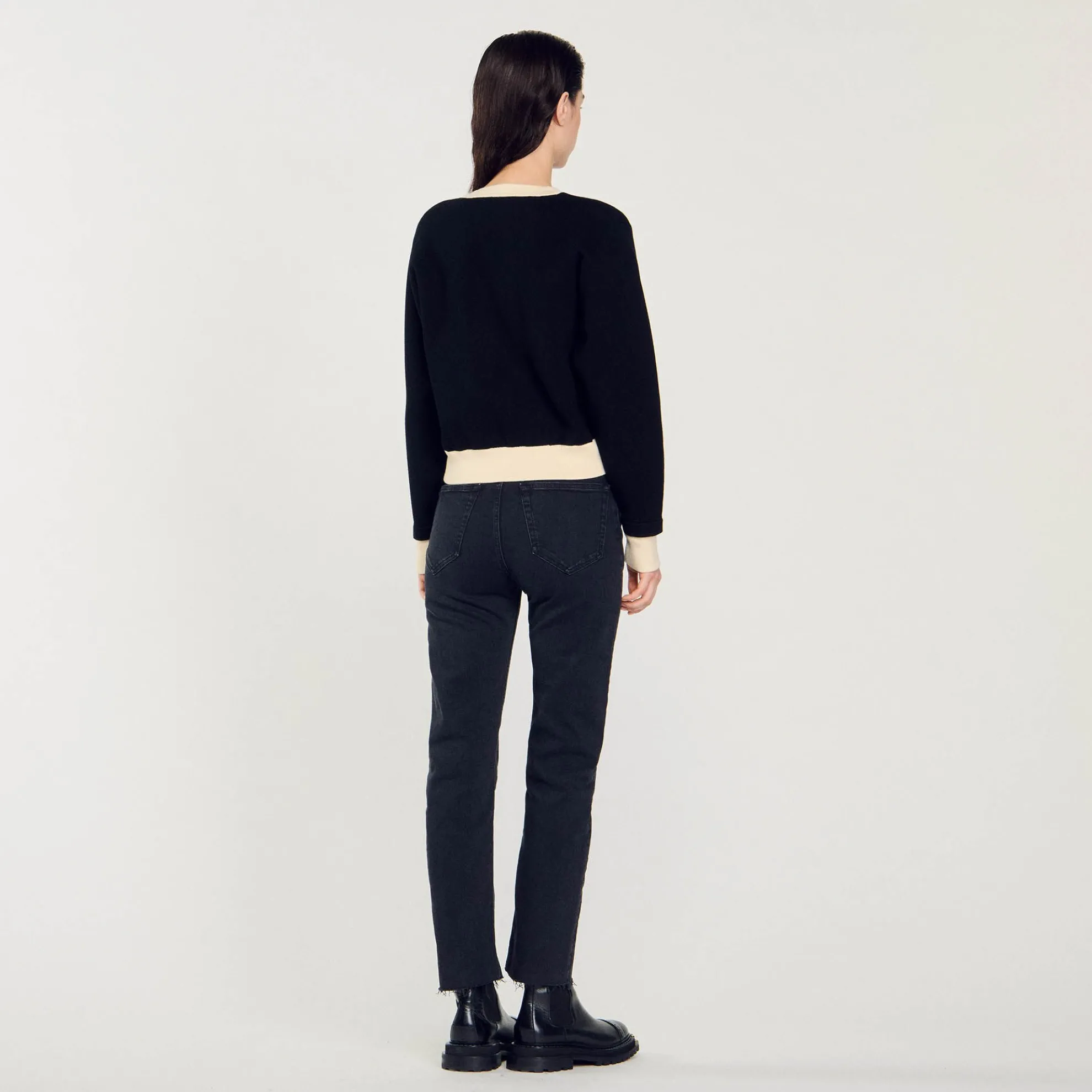 Tweekleurig Vest Met Knopen