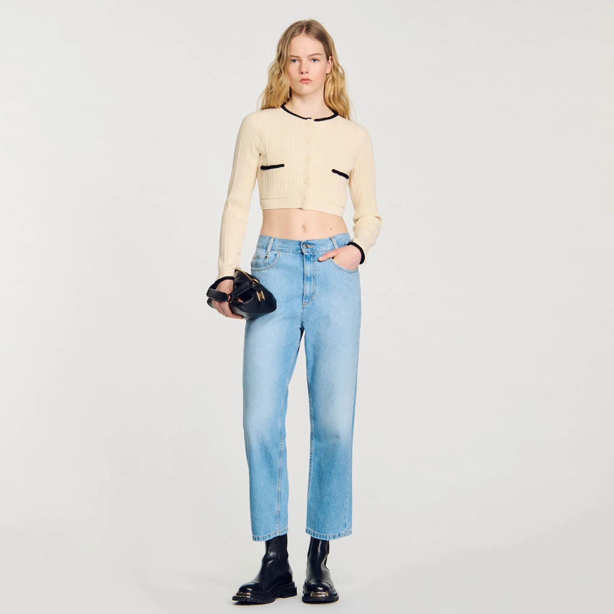 Vest Van Pointelle Breisel Sandro Dames