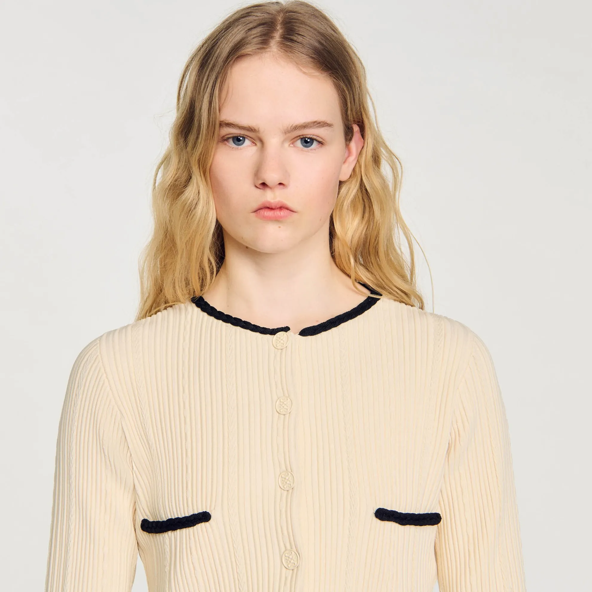 Vest Van Pointelle Breisel Sandro Dames