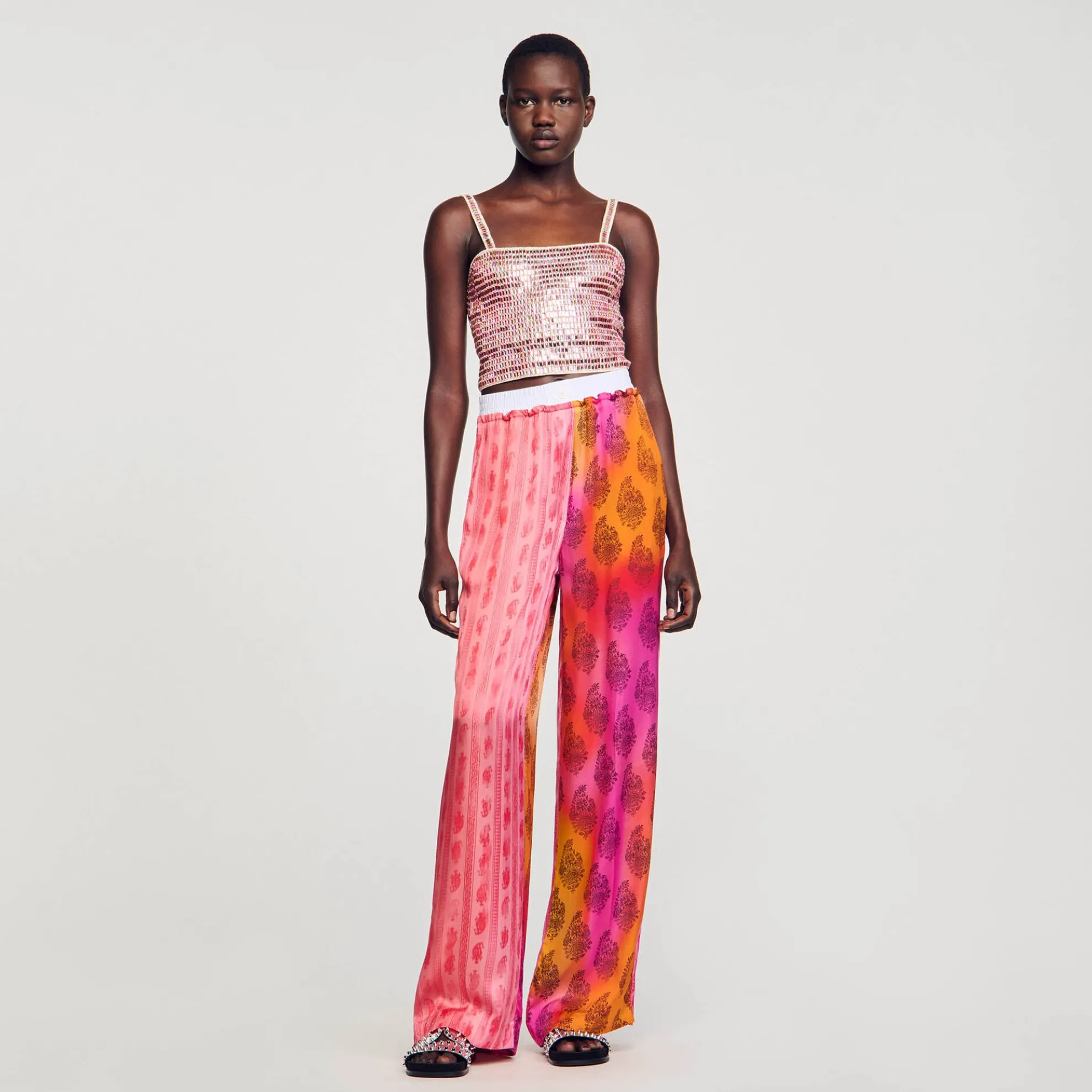 Wijdvallende Pantalon Met Print