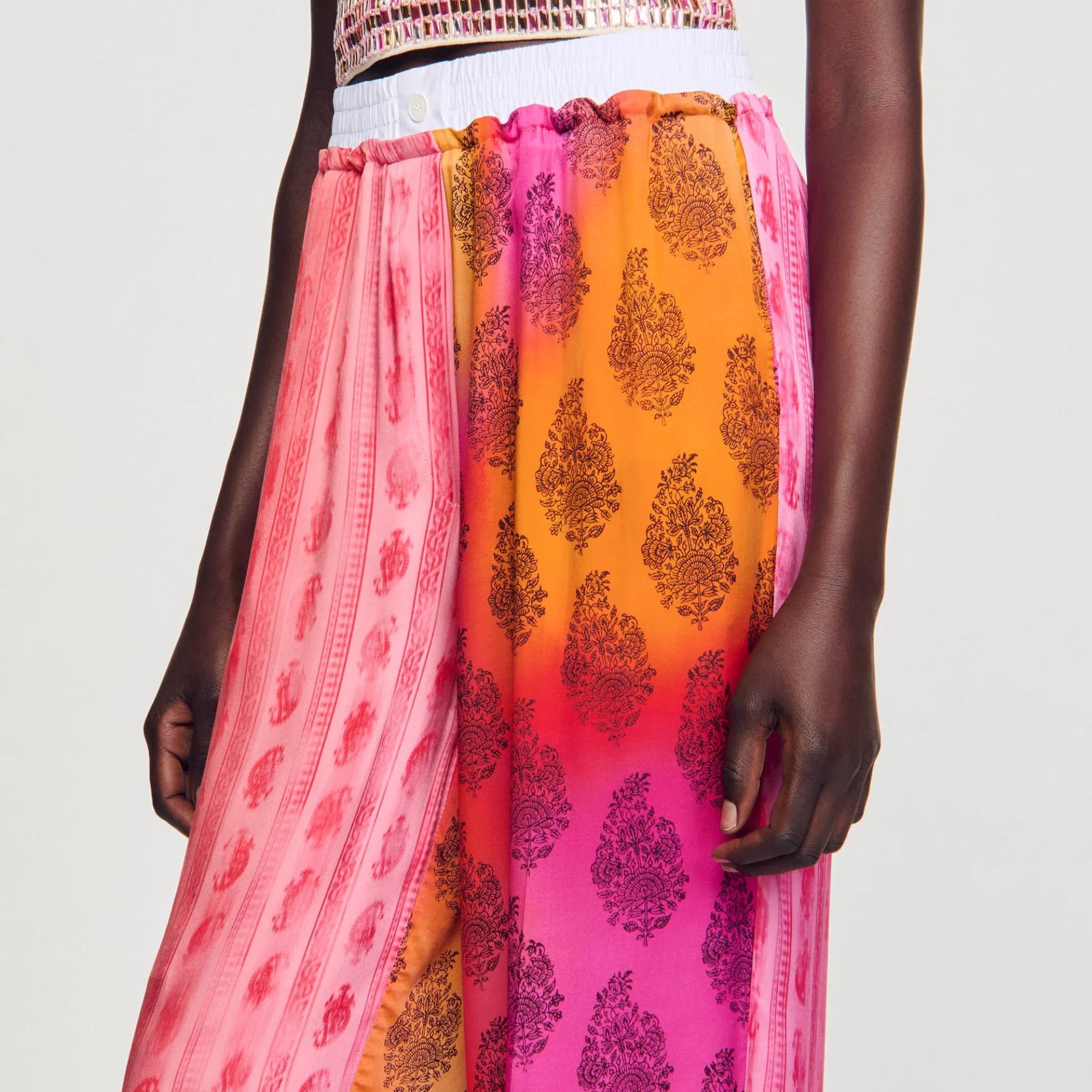 Wijdvallende Pantalon Met Print