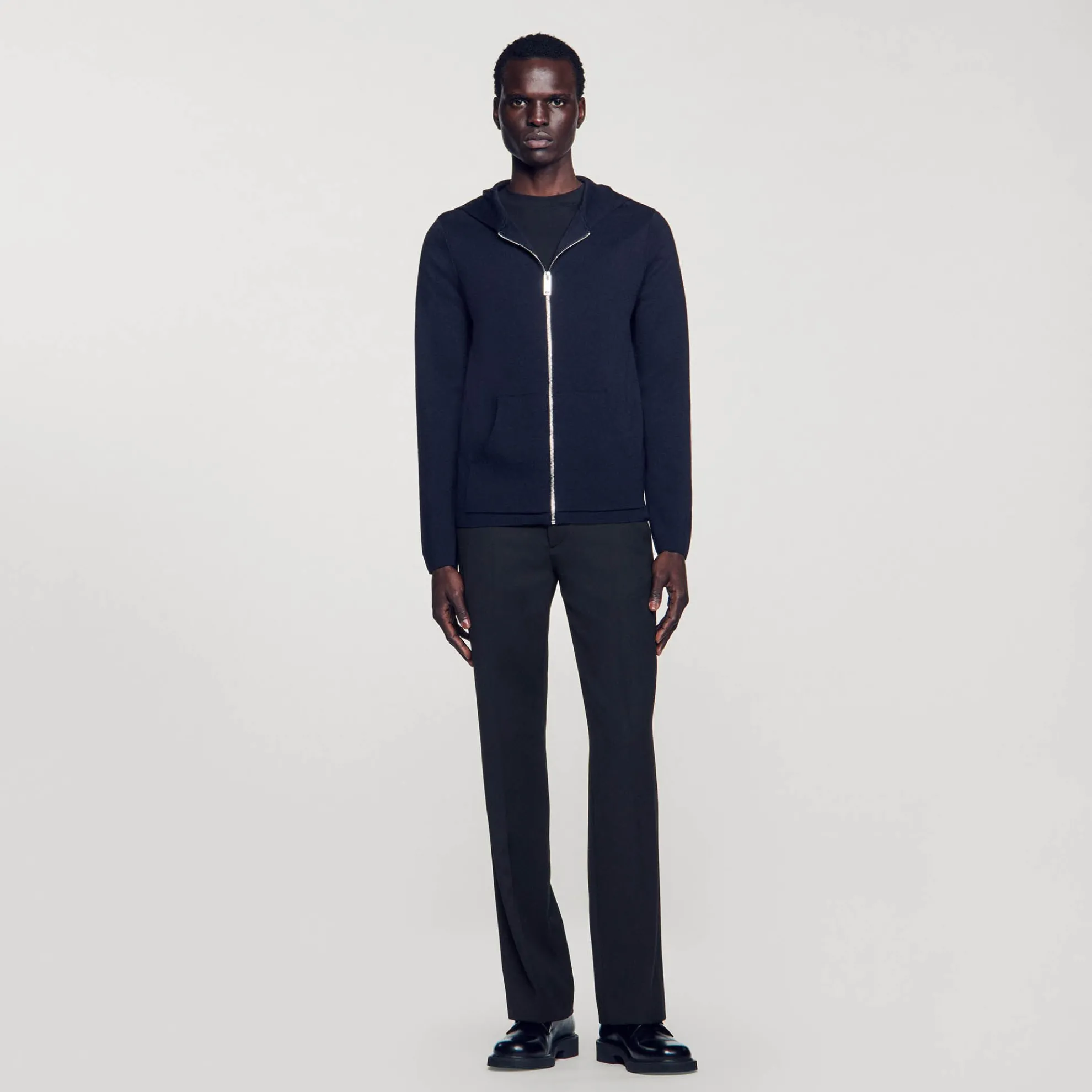 Zipped Cardigan With Hood